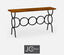 Jonathan Charles Living Console Table Rustic Circles in Country Walnut House of Isabella UK