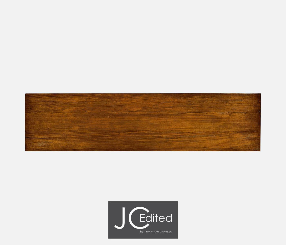Jonathan Charles Living Console Table Rustic Circles in Country Walnut House of Isabella UK