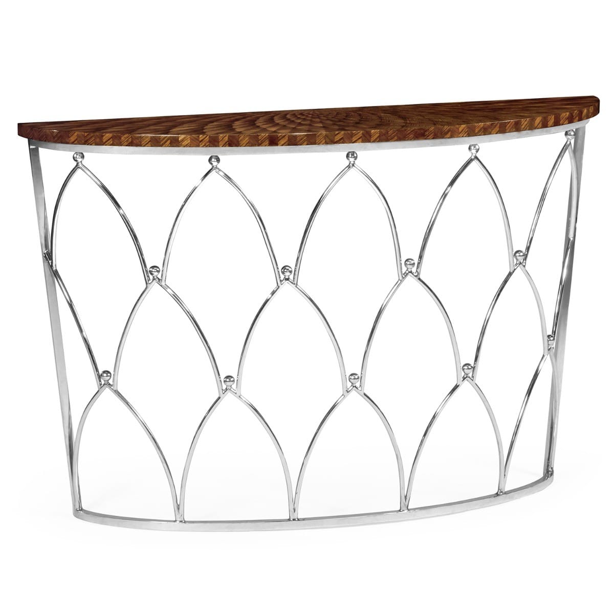 Jonathan Charles Living Demilune Console Table with Feather Inlay House of Isabella UK