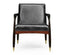 Jonathan Charles Living Ebonised London Occasional Chair - Black Leather House of Isabella UK