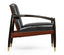 Jonathan Charles Living Ebonised London Occasional Chair - Black Leather House of Isabella UK