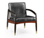 Jonathan Charles Living Ebonised London Occasional Chair - Black Leather House of Isabella UK