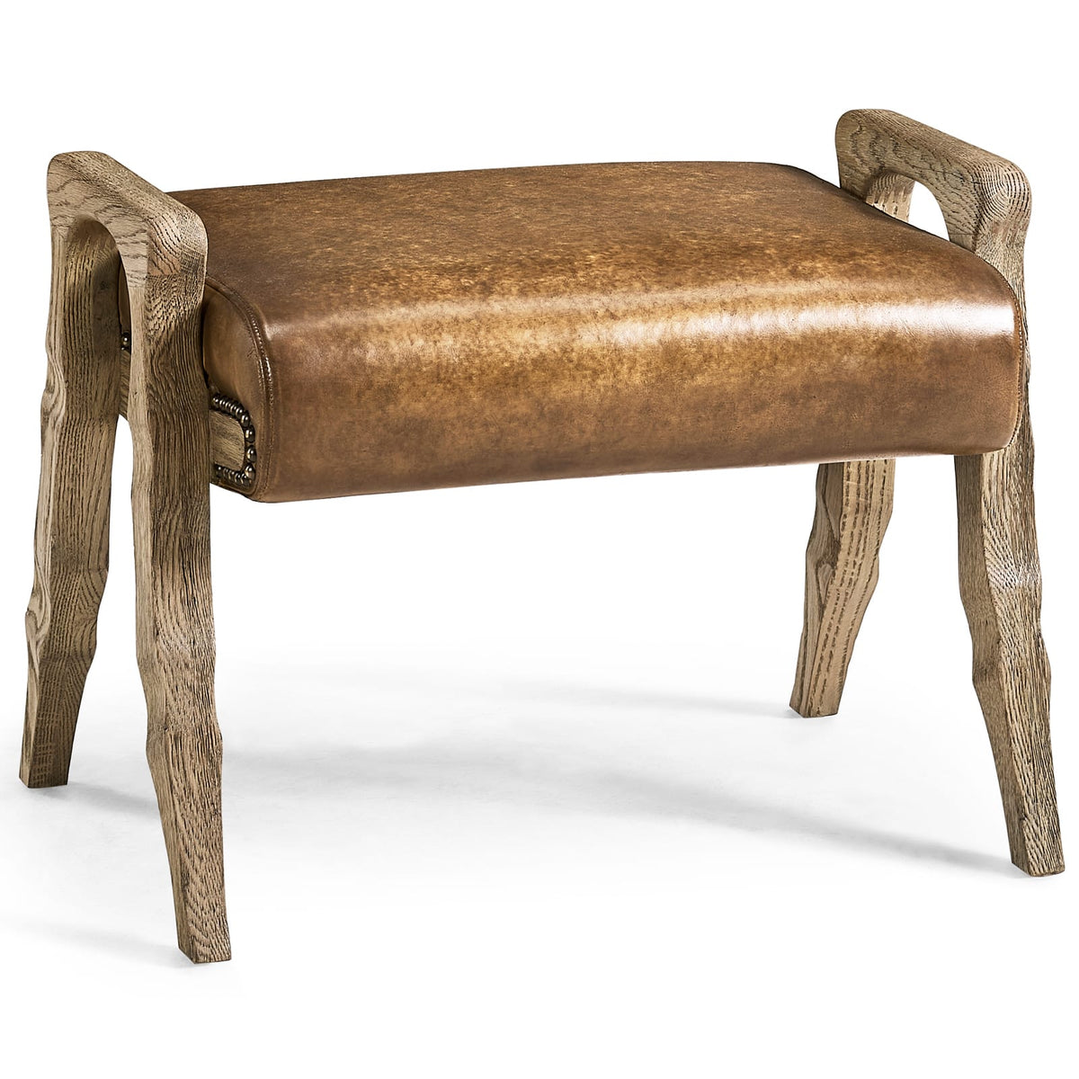 Jonathan Charles Living Echo Canyon Leather Footstool House of Isabella UK