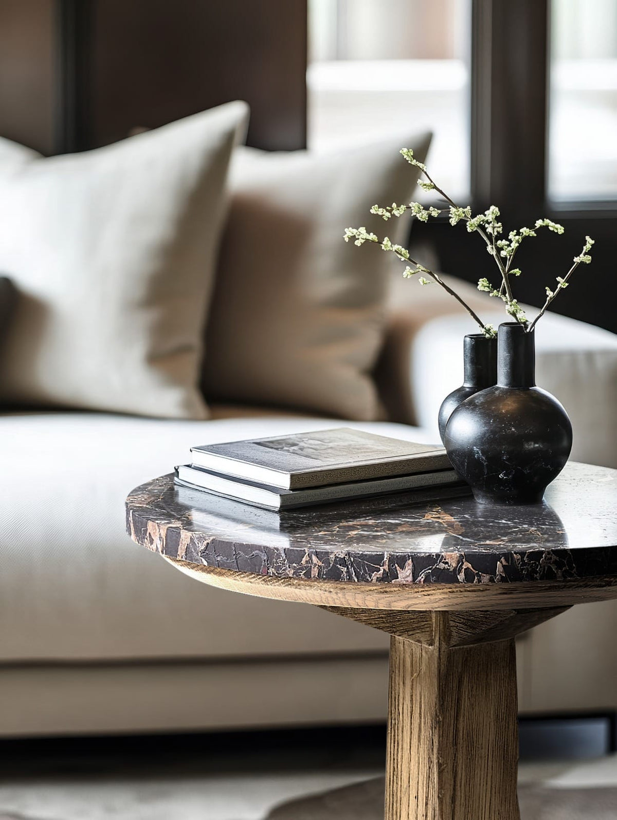 Jonathan Charles Living Echo Canyon Marble Round Side Table House of Isabella UK