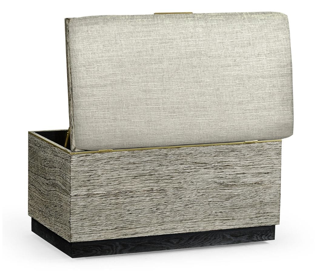 Jonathan Charles Living Geometric Dark French Oak Stool with Inside Storage on Wheels House of Isabella UK