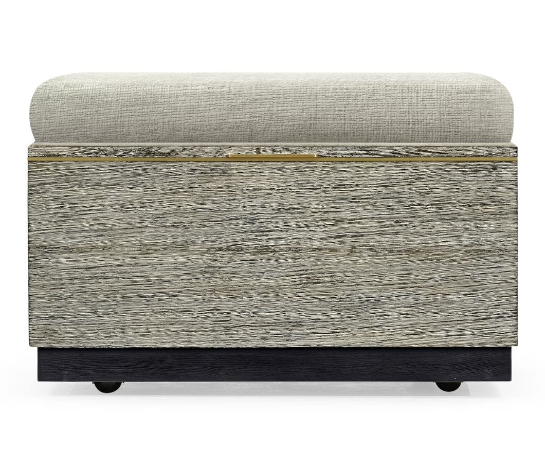 Jonathan Charles Living Geometric Dark French Oak Stool with Inside Storage on Wheels House of Isabella UK