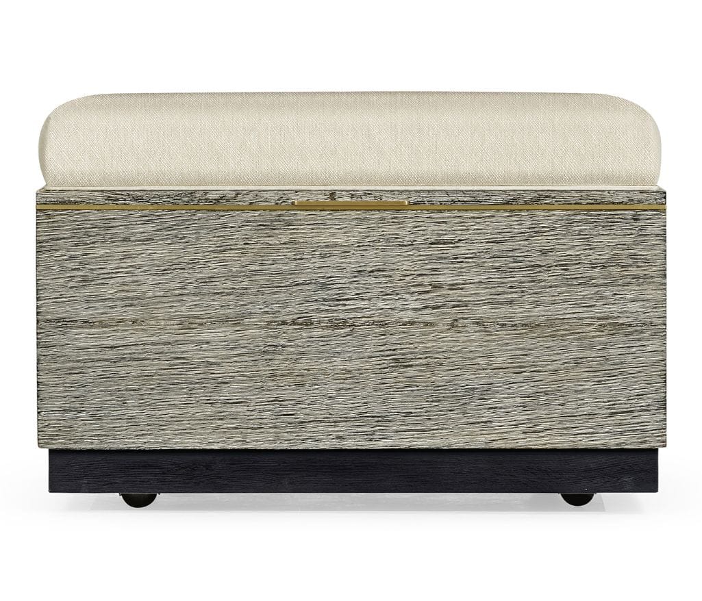 Jonathan Charles Living Geometric Dark French Oak Stool with Inside Storage on Wheels House of Isabella UK