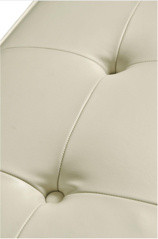 Jonathan Charles Bench Contemporary in White Leather - Gilded.