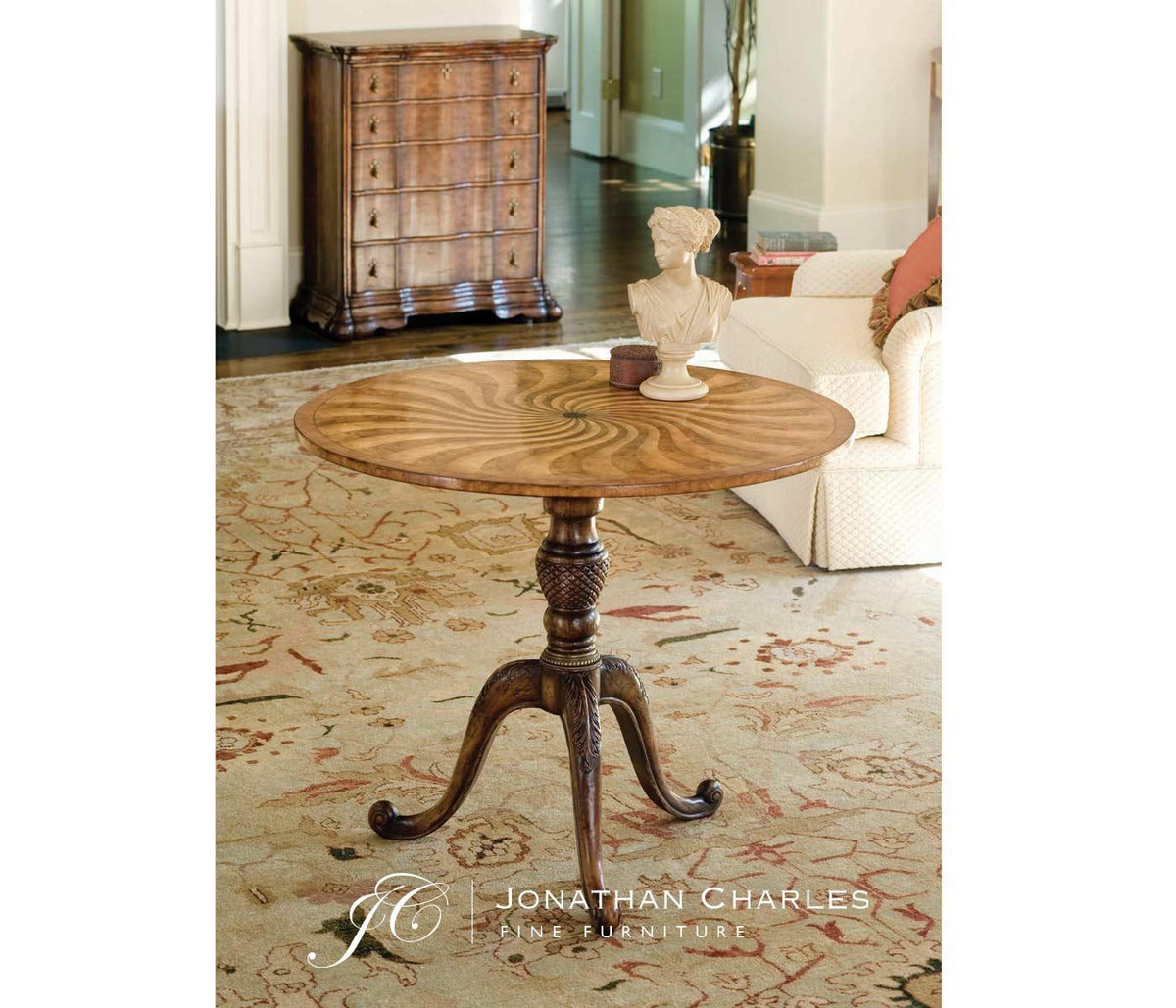 Jonathan Charles Centre Table George Iii with Spiral Inlay.