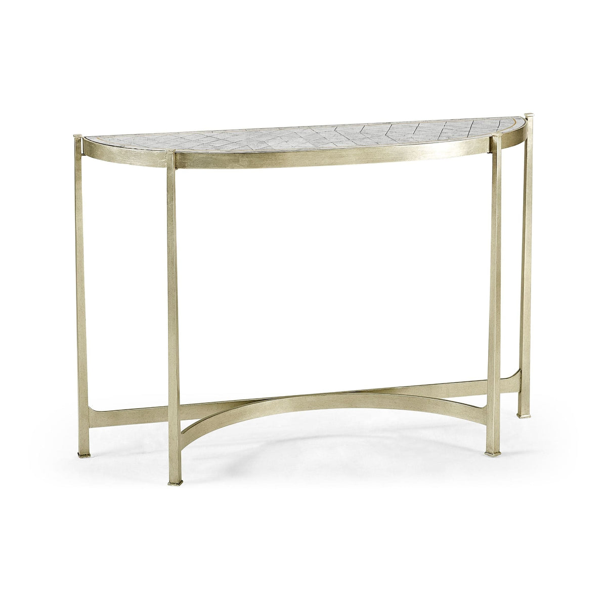 Jonathan Charles Living Large Demilune Console Table Contemporary - Silver House of Isabella UK