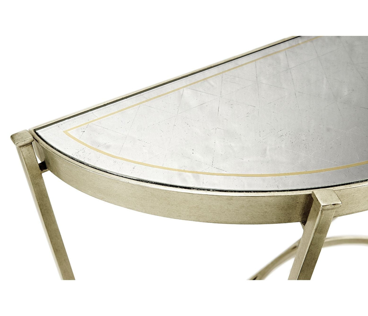 Jonathan Charles Living Large Demilune Console Table Contemporary - Silver House of Isabella UK