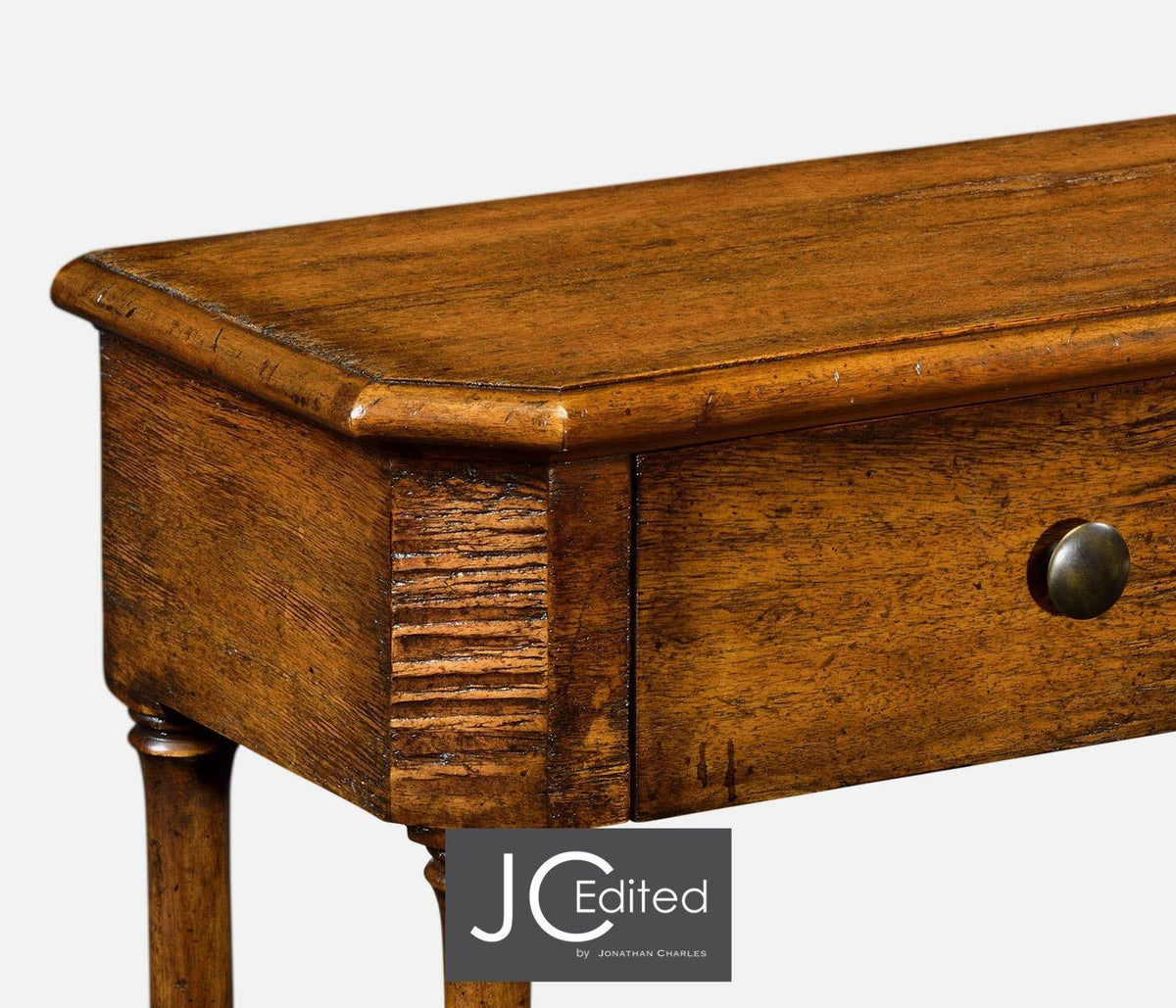 Jonathan Charles Living Large Narrow Console Table Victorian in Country Walnut House of Isabella UK