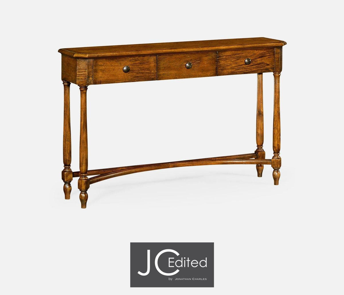 Jonathan Charles Living Large Narrow Console Table Victorian in Country Walnut House of Isabella UK