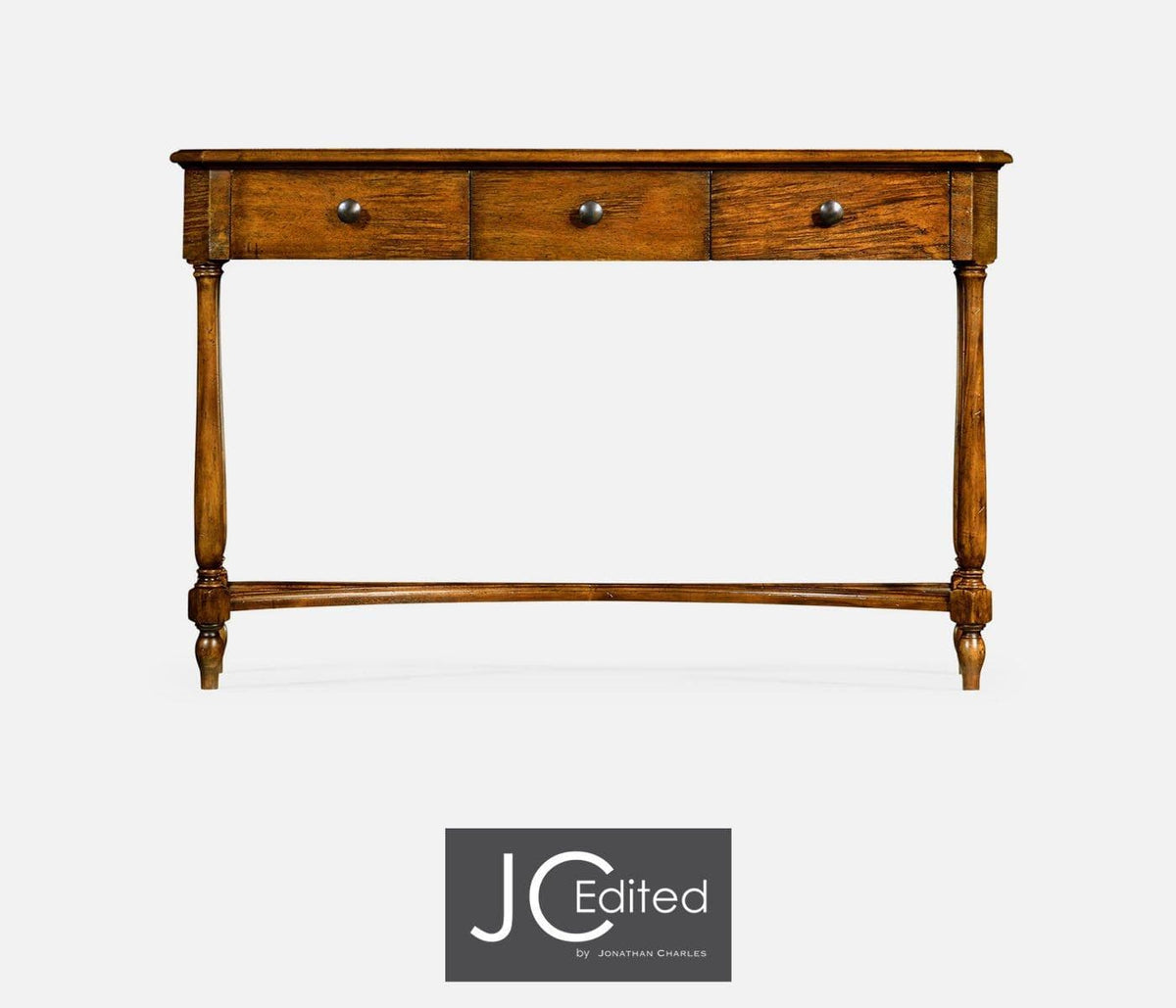Jonathan Charles Living Large Narrow Console Table Victorian in Country Walnut House of Isabella UK