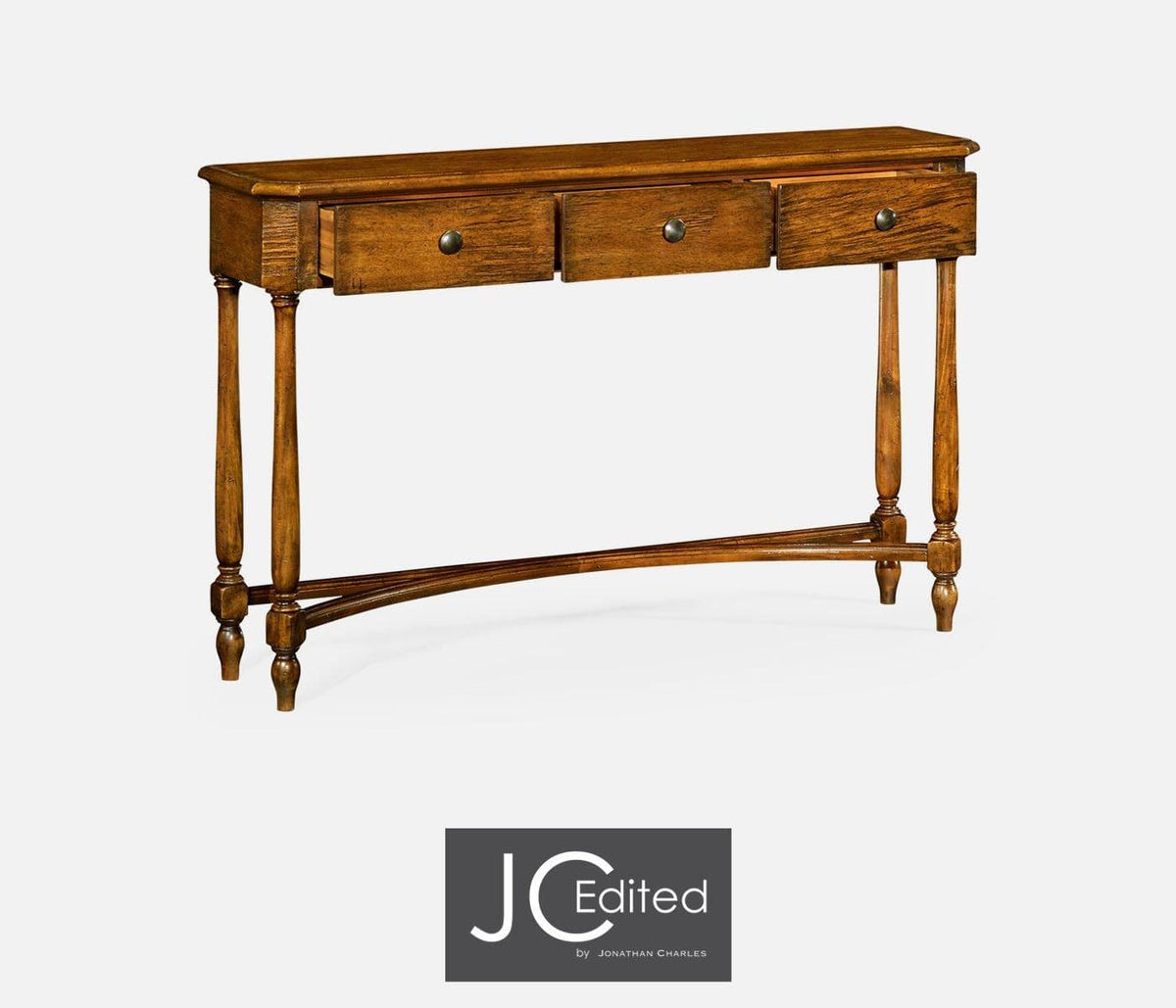 Jonathan Charles Living Large Narrow Console Table Victorian in Country Walnut House of Isabella UK