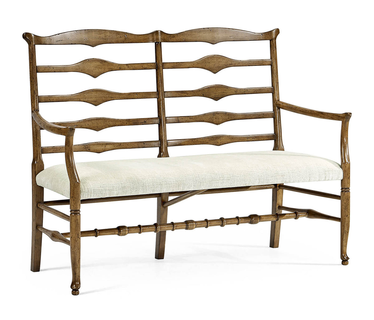 Jonathan Charles Living Medium Driftwood Double Bench Ladder Back - Shambala House of Isabella UK