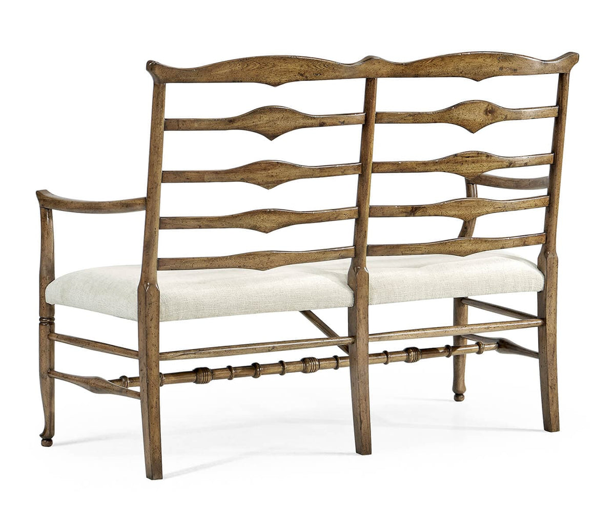 Jonathan Charles Living Medium Driftwood Double Bench Ladder Back - Shambala House of Isabella UK