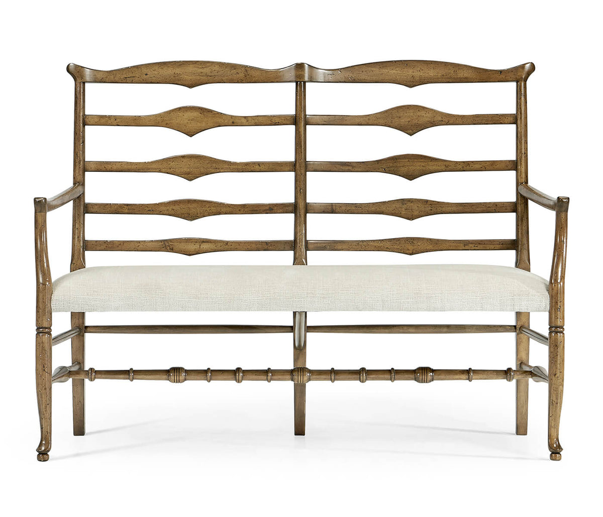 Jonathan Charles Living Medium Driftwood Double Bench Ladder Back - Shambala House of Isabella UK