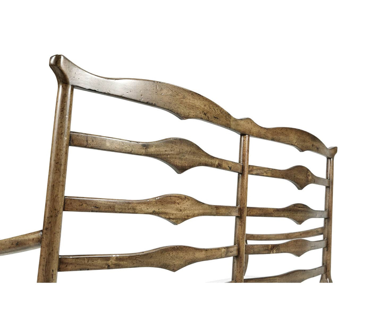 Jonathan Charles Living Medium Driftwood Double Bench Ladder Back - Shambala House of Isabella UK