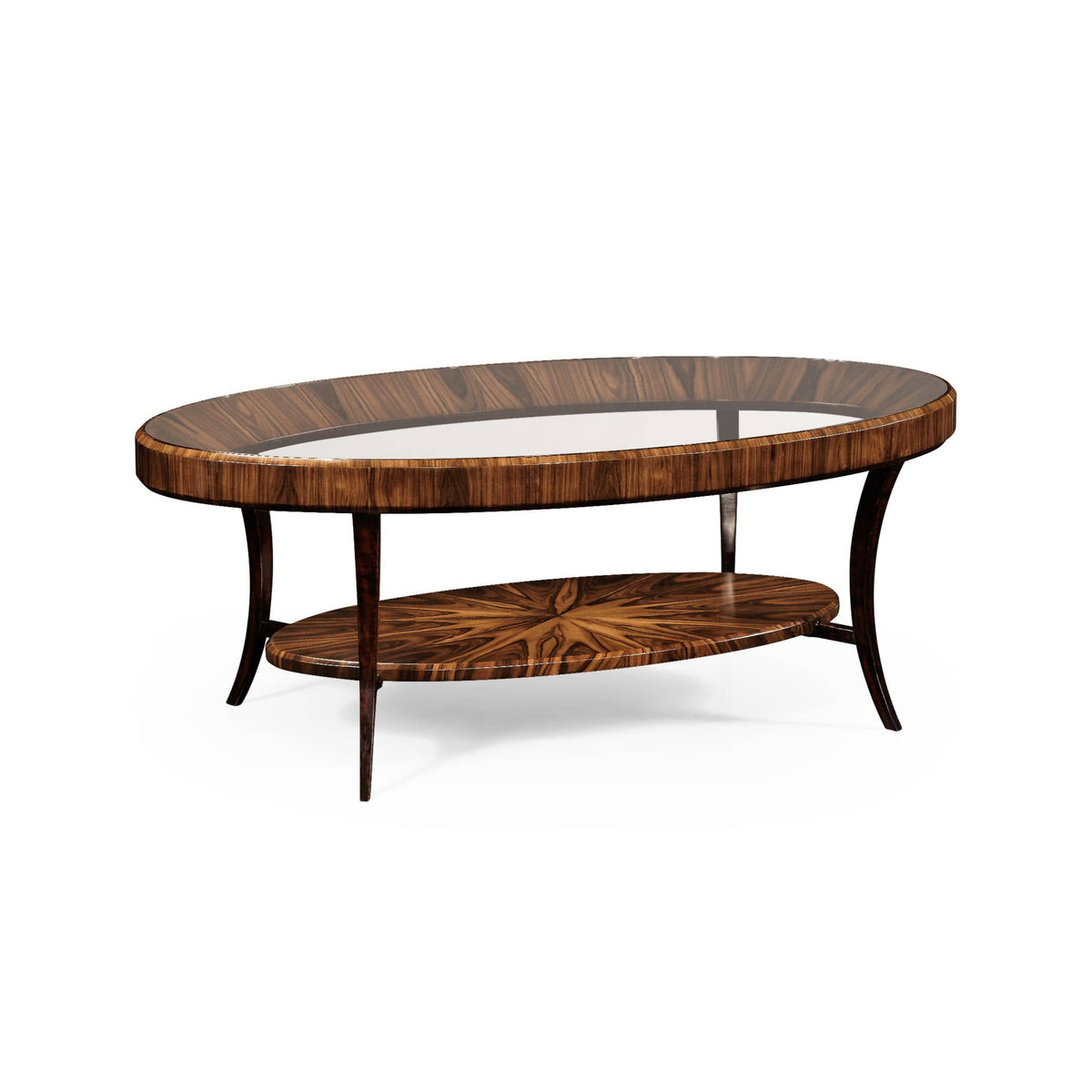 Jonathan Charles Living Oval Coffee Table Glass Topped High Lustre House of Isabella UK