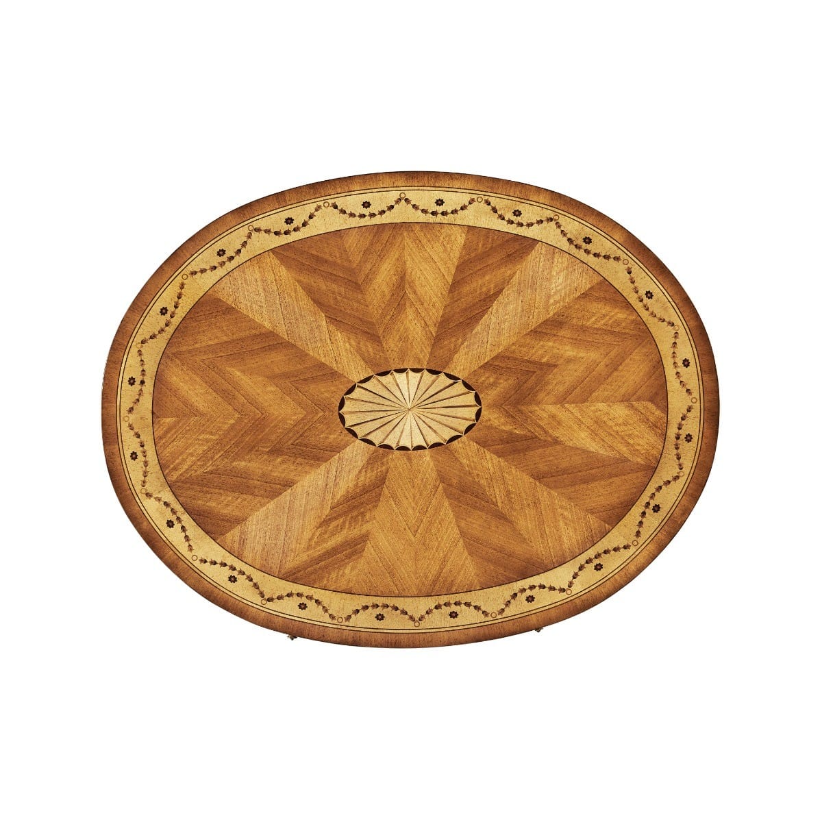 Jonathan Charles Living Oval Coffee Table with Drawer Marquetry House of Isabella UK