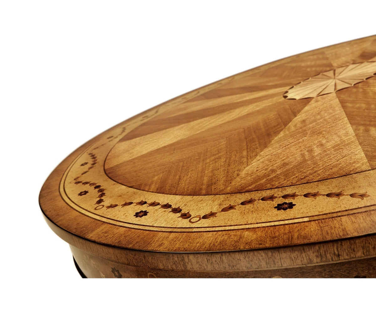 Jonathan Charles Living Oval Coffee Table with Drawer Marquetry House of Isabella UK