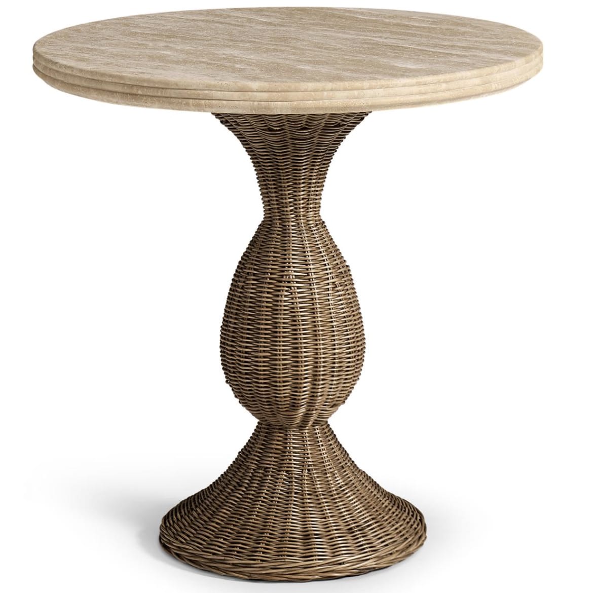 Jonathan Charles Living Palm Court Round Travertine Side Table House of Isabella UK