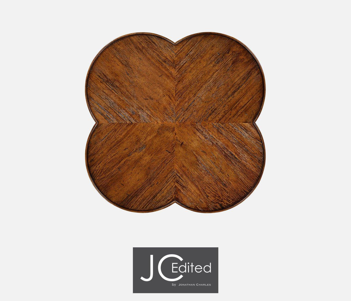 Jonathan Charles Living Quatrefoil Lamp Table Rustic in Country Walnut House of Isabella UK