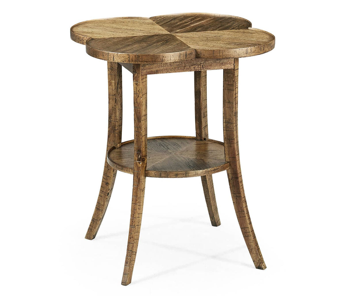 Jonathan Charles Living Quatrefoil Lamp Table Rustic in Medium Driftwood House of Isabella UK