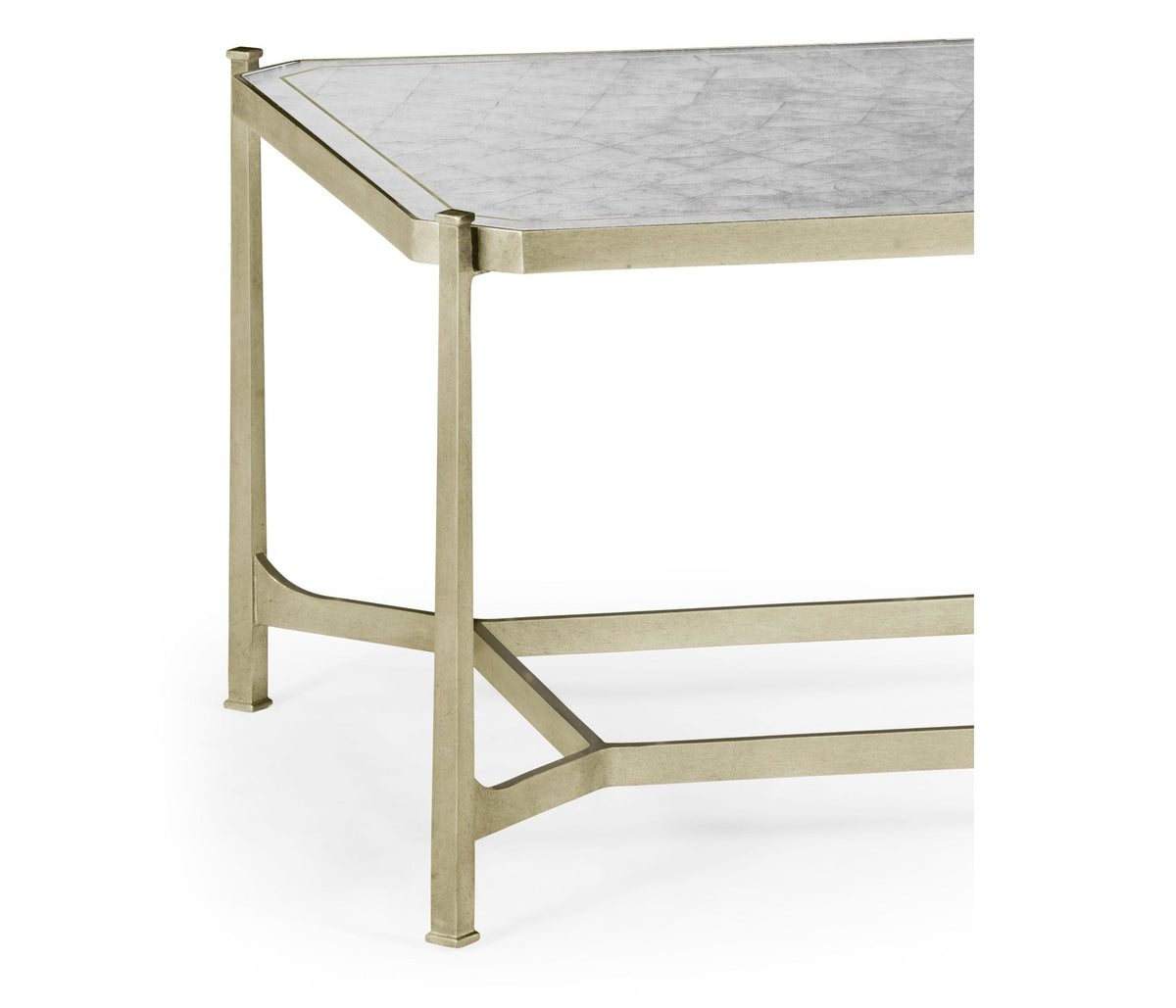 Jonathan Charles Living Rectangular Coffee Table Contemporary in Eglomise - Silver House of Isabella UK