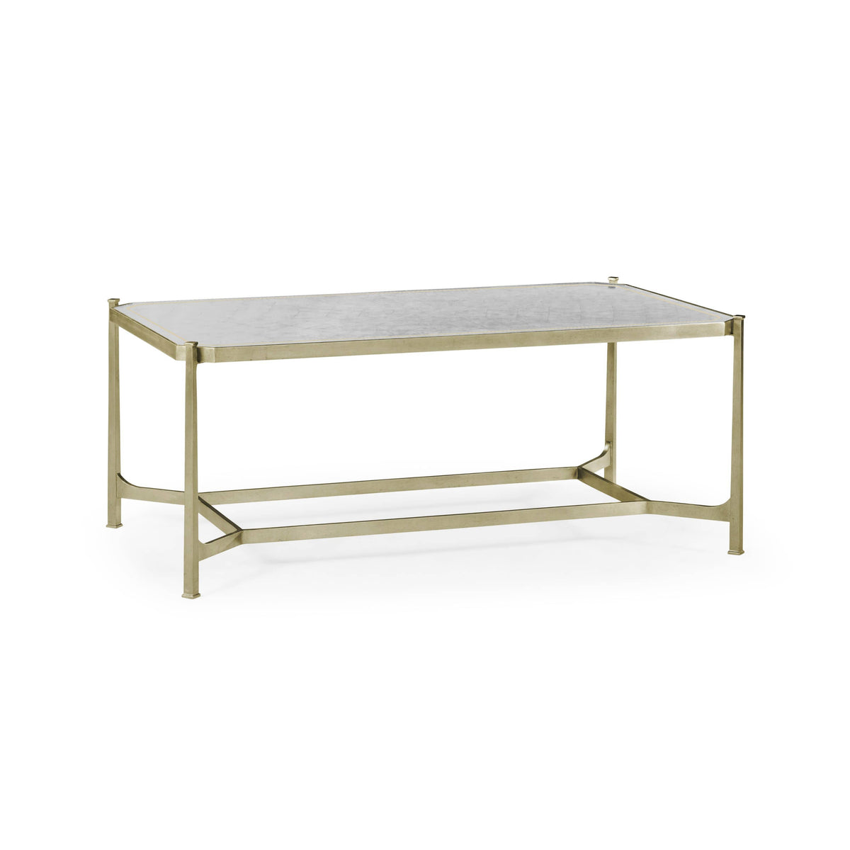 Jonathan Charles Living Rectangular Coffee Table Contemporary in Eglomise - Silver House of Isabella UK