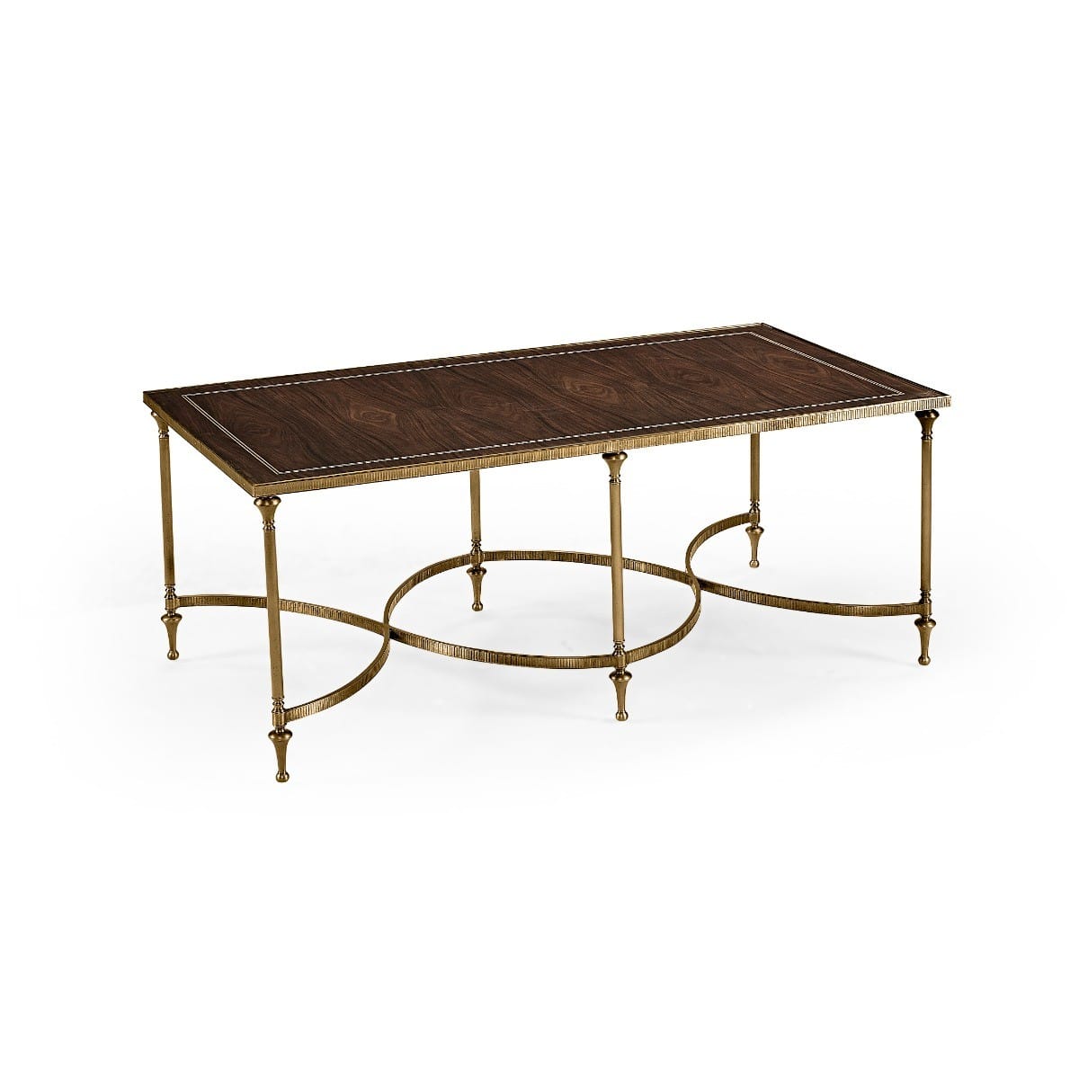 Jonathan Charles Living Rectangular Dark Santos & Brass Coffee Table House of Isabella UK