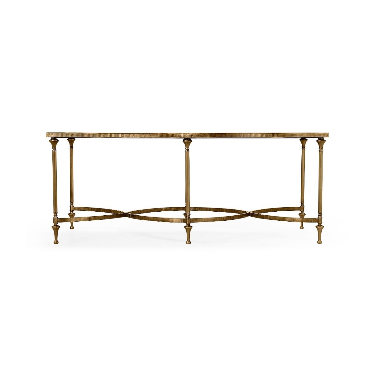 Jonathan Charles Living Rectangular Dark Santos & Brass Coffee Table House of Isabella UK