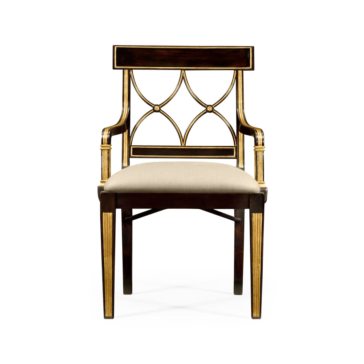 Jonathan Charles Living Regency Black Painted Curved Back Arm Chair House of Isabella UK