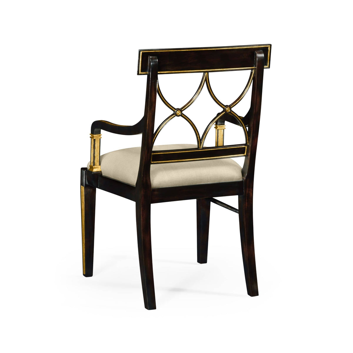 Jonathan Charles Living Regency Black Painted Curved Back Arm Chair House of Isabella UK