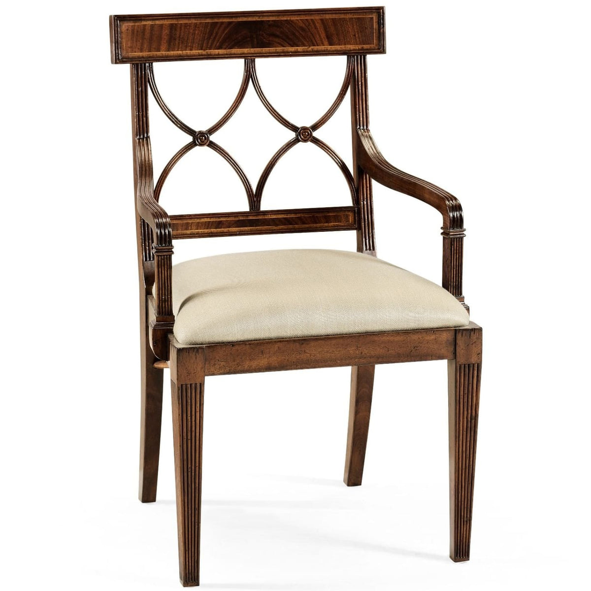 Jonathan Charles Living Regency Mahogany Curved Back Arm Chair in Antwerp House of Isabella UK