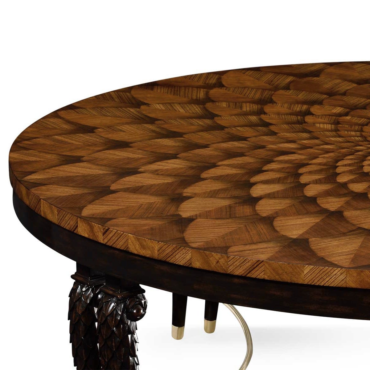 Jonathan Charles Living Round Coffee Table with Feather Inlay House of Isabella UK