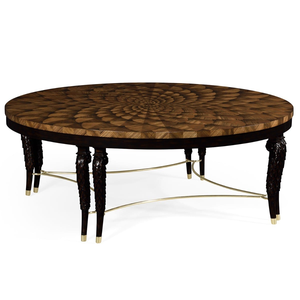 Jonathan Charles Living Round Coffee Table with Feather Inlay House of Isabella UK