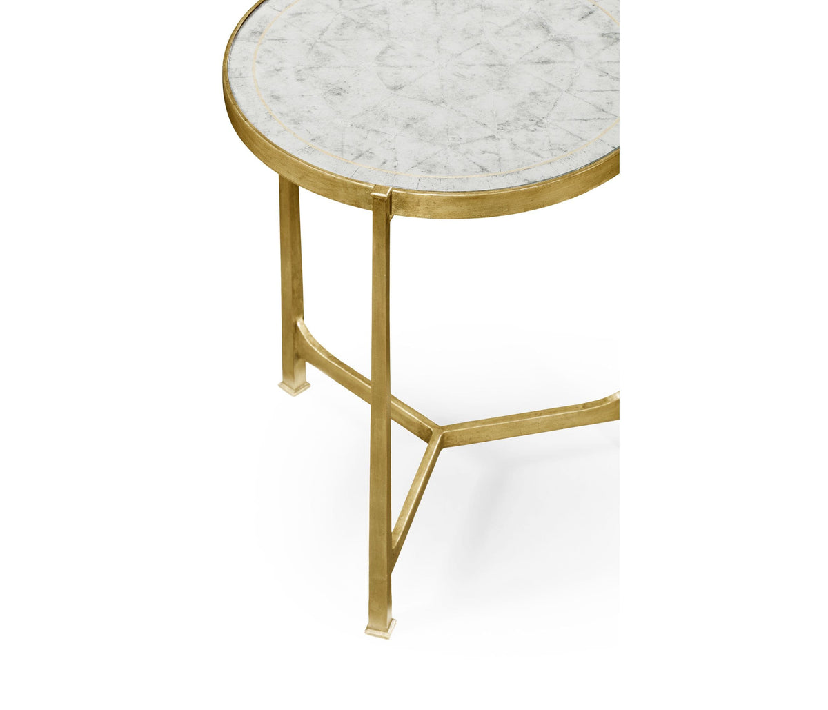 Jonathan Charles Living Round End Table Contemporary in Eglomise - Gilded House of Isabella UK