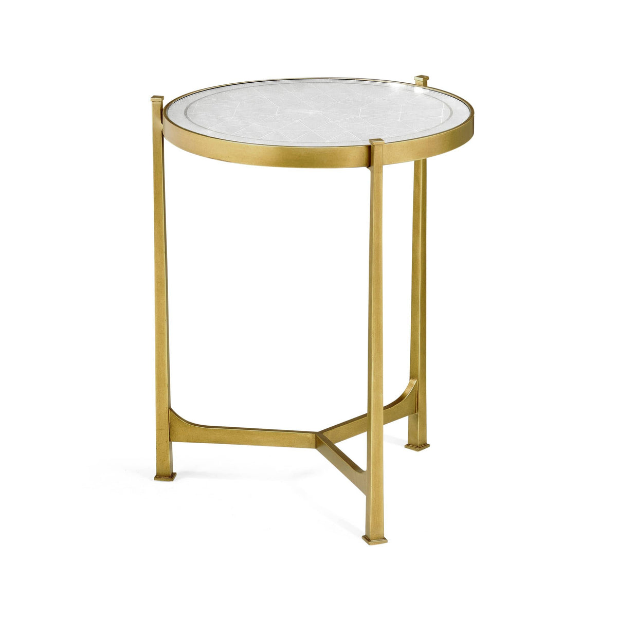Jonathan Charles Living Round End Table Contemporary in Eglomise - Gilded House of Isabella UK