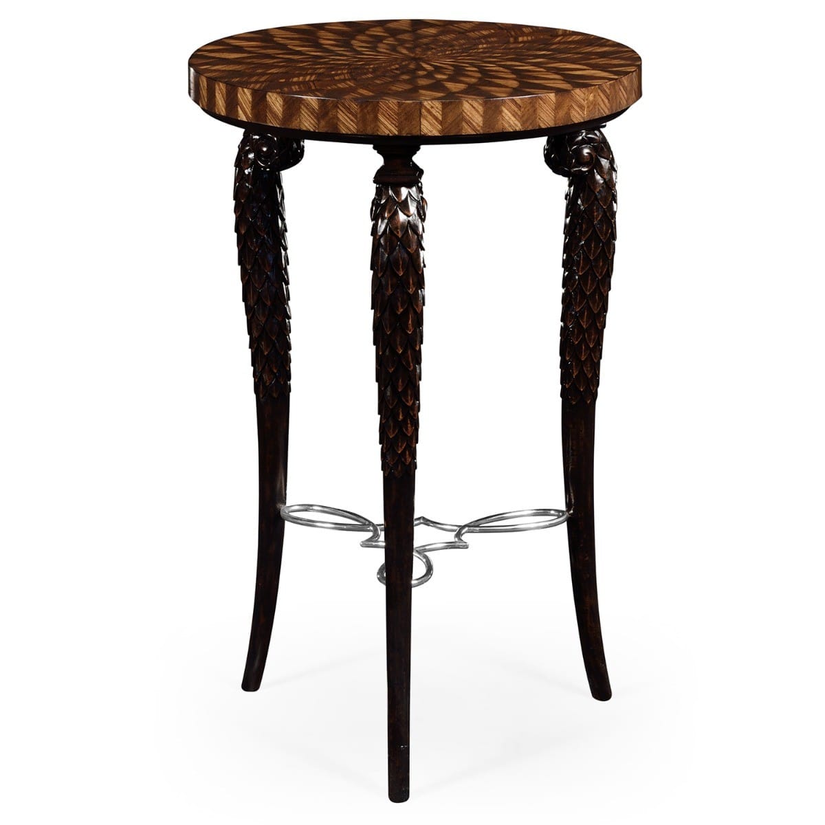 Jonathan Charles Living Round End Table with Feather Inlay House of Isabella UK