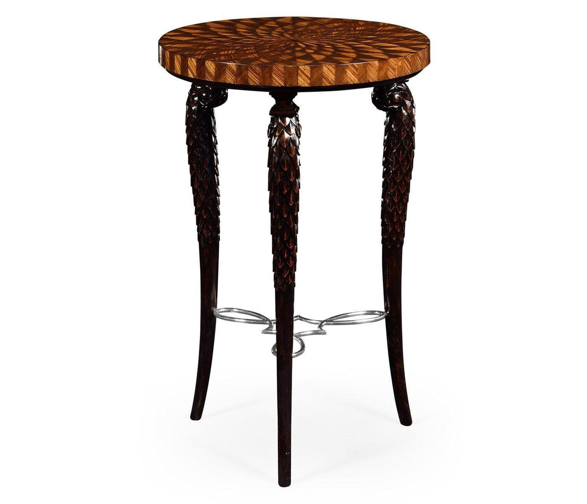 Jonathan Charles Living Round End Table with Feather Inlay House of Isabella UK