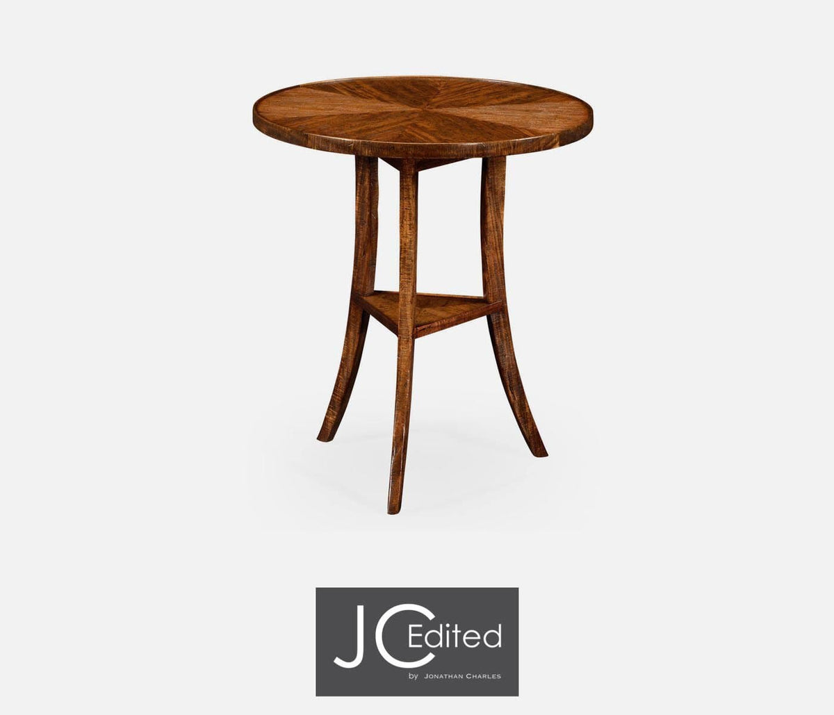 Jonathan Charles Living Round Lamp Table Rustic in Country Walnut House of Isabella UK