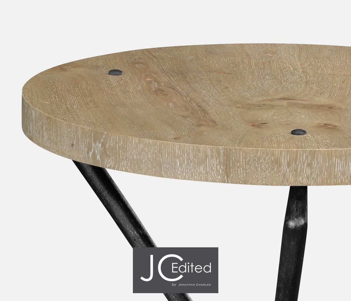 Jonathan Charles Living Round Lamp Table with Iron Base House of Isabella UK
