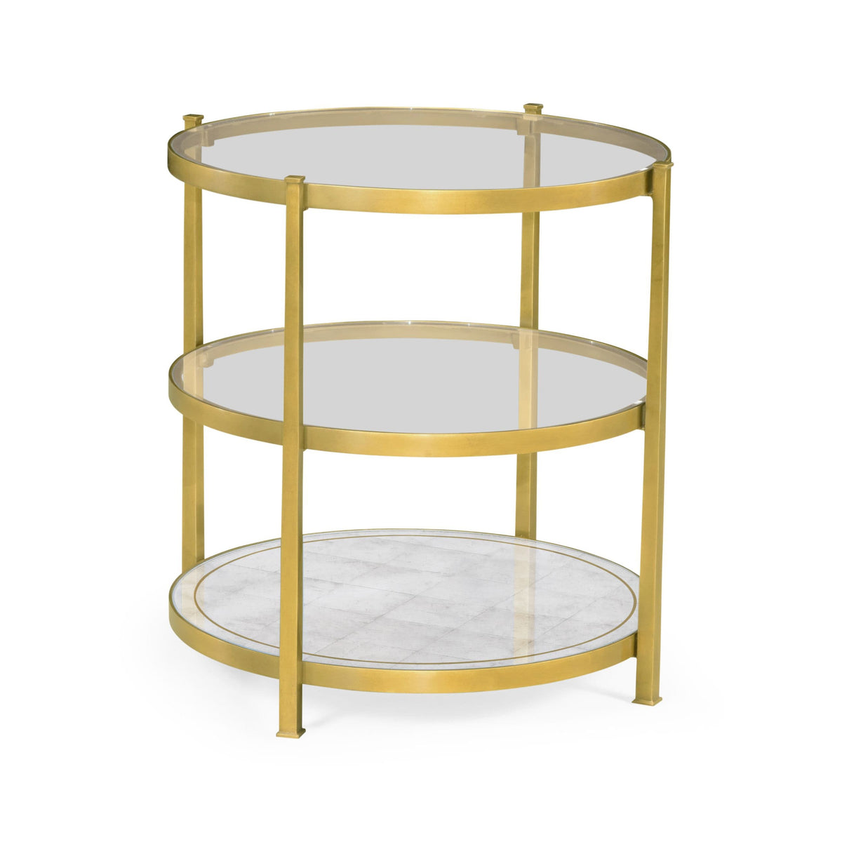 Jonathan Charles Living Round Side Table Contemporary Three-Tier - Gilded House of Isabella UK