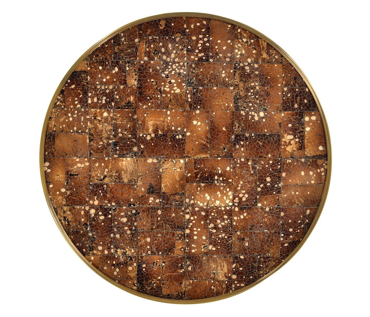 Jonathan Charles Living Round Side Table in Dark Brown Eggshell House of Isabella UK