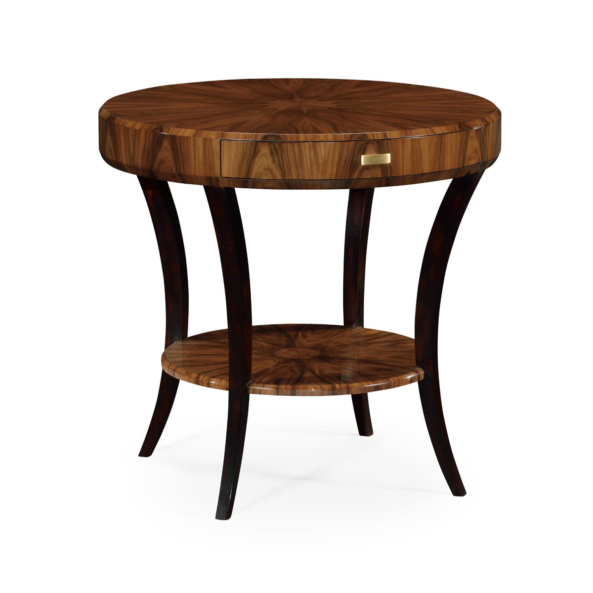 Jonathan Charles Living Round Side Table with Drawer High Lustre House of Isabella UK