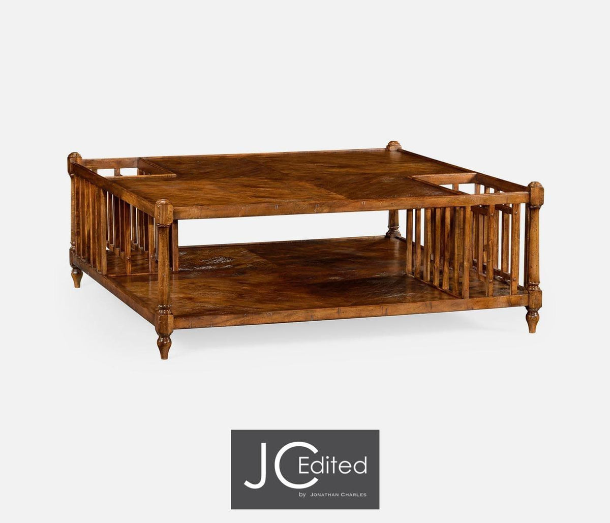 Jonathan Charles Living Rustic Square Coffee Table in Country Walnut House of Isabella UK