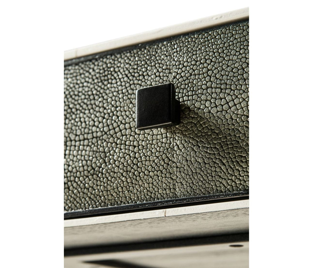 Jonathan Charles Living Side Table with Drawer Contemporary in Anthracite Shagreen - Bronze House of Isabella UK