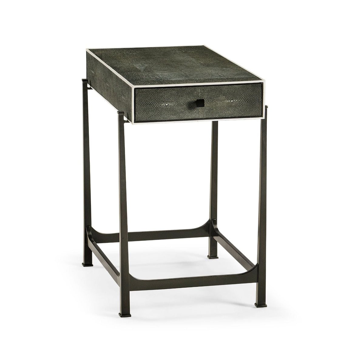 Jonathan Charles Living Side Table with Drawer Contemporary in Anthracite Shagreen - Bronze House of Isabella UK